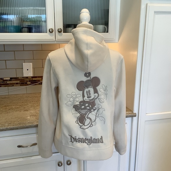 Disneyland Disney Parks Cream Fleece Zip Jacket Medium - Picture 8 of 9